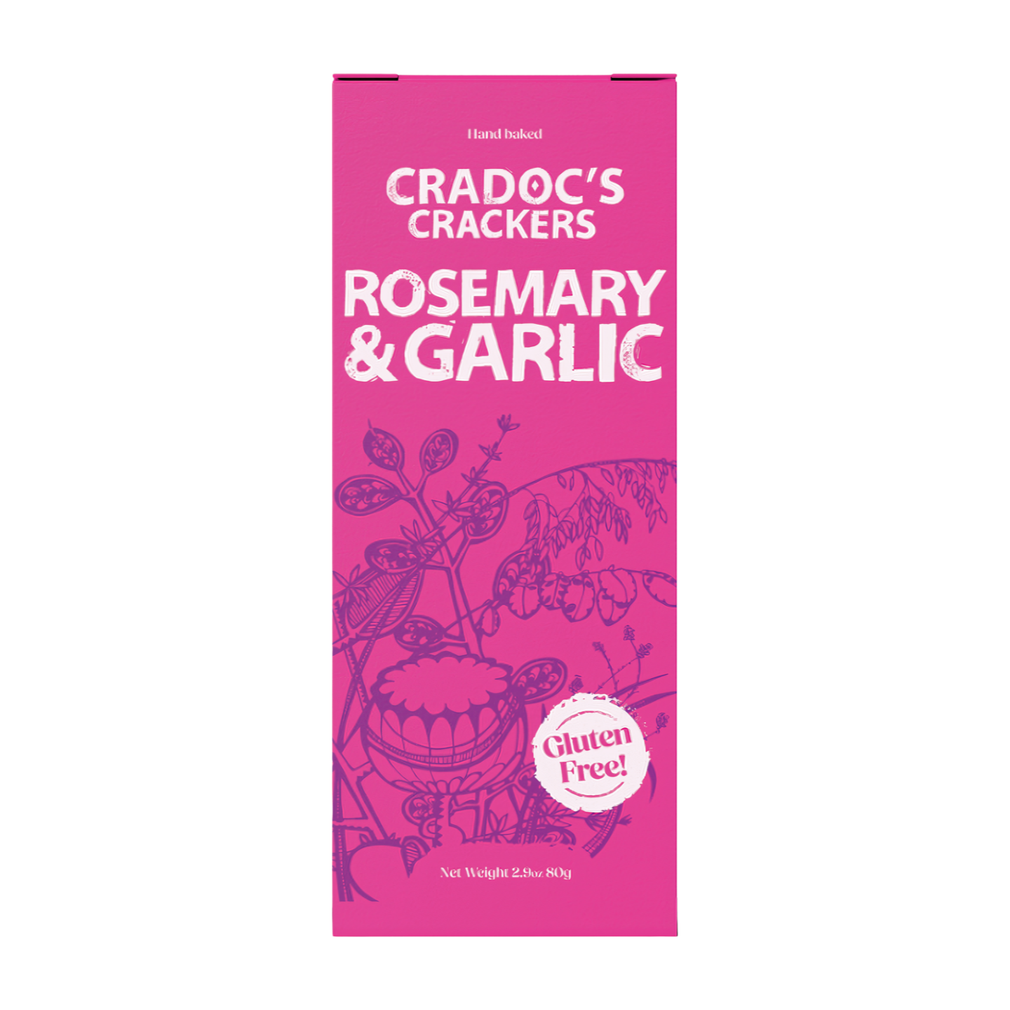 Cradoc's Gluten Free Rosemary & Garlic Crackers (80g) Cradoc's