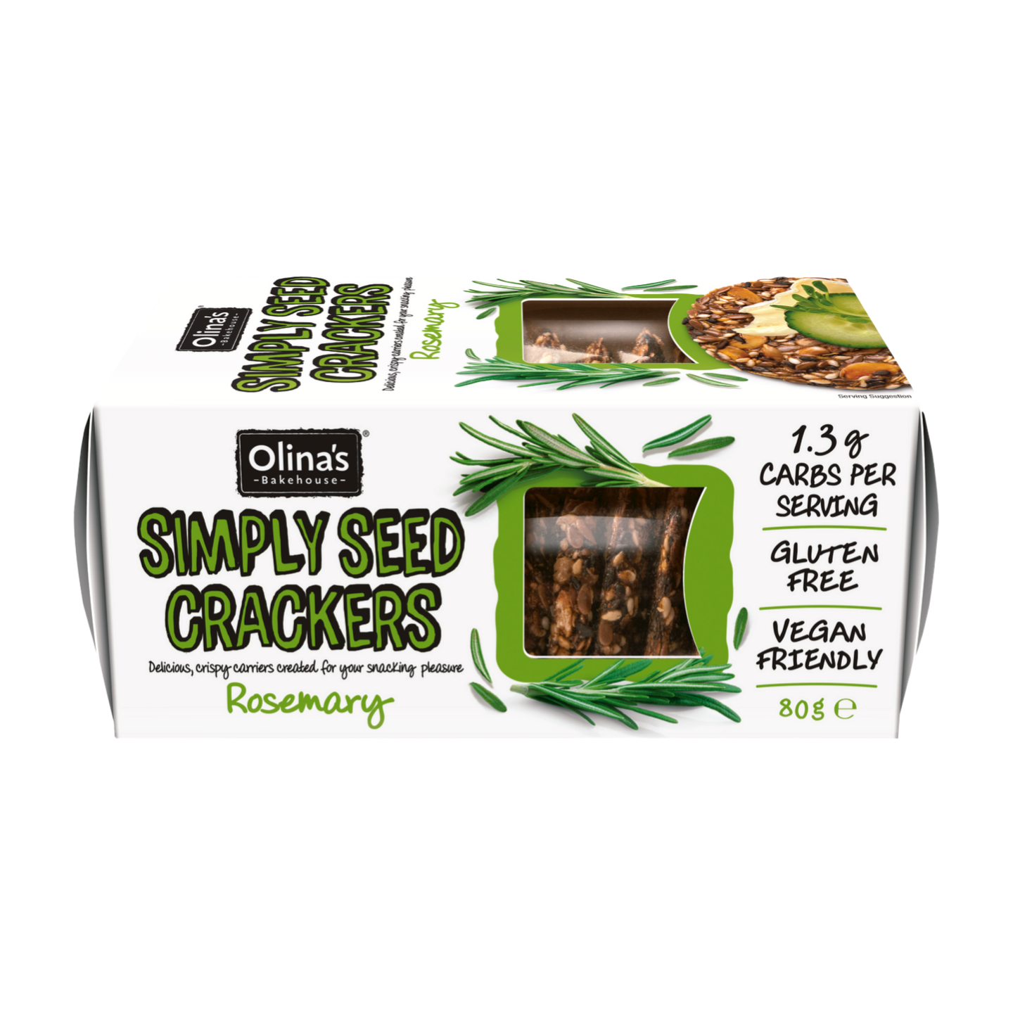 Olina's Bakehouse Rosemary Simply Seed Crackers (80g) Olina's Bakehouse