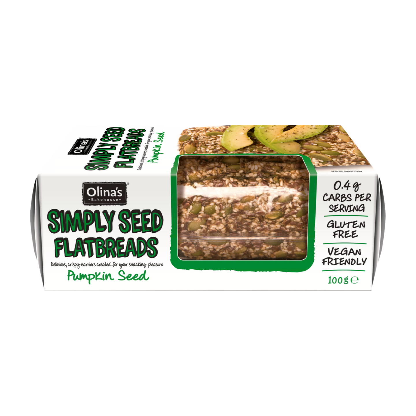 Olina's Bakehouse Gluten Free Pumpkin Seed Simply Seed Flatbreads (100g) Olina's Bakehouse