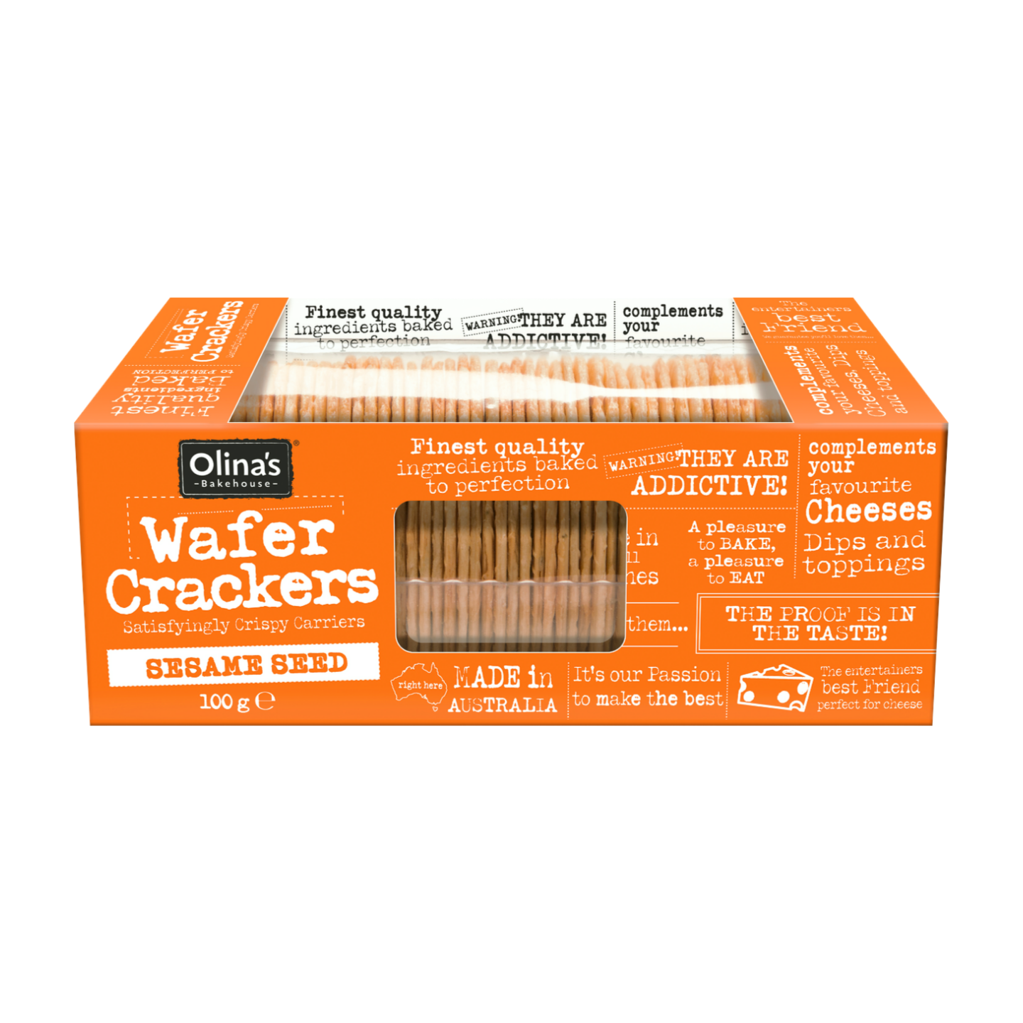 Olina's Bakehouse Sesame Seed Wafer Crackers (100g) Olina's Bakehouse