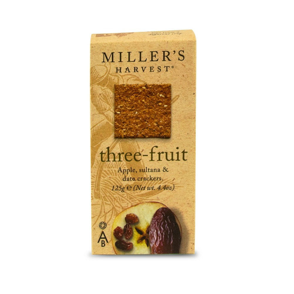 Artisan Biscuits Miller's Harvest Three Fruit Crackers (125g) Artisan Biscuits