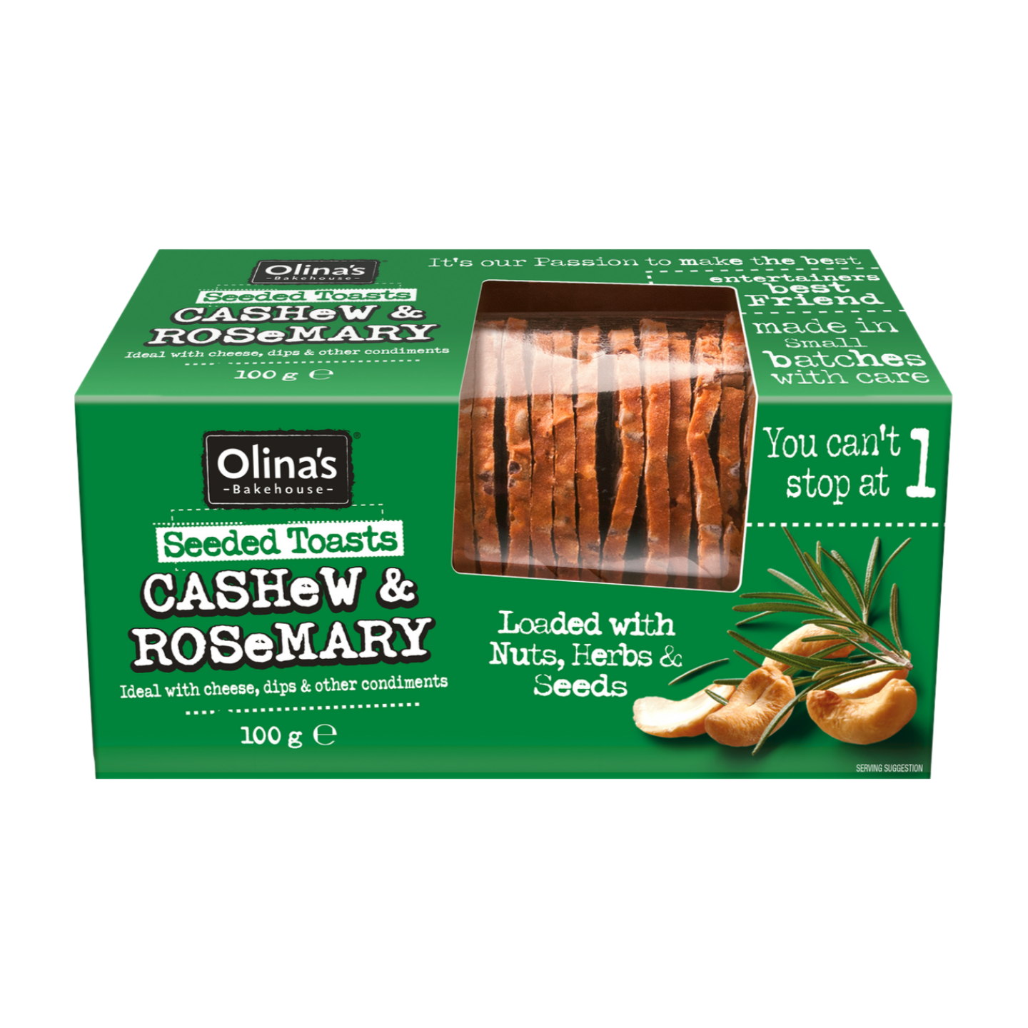 Olina's Bakehouse Cashew & Rosemary Toasts (100g) Olina's Bakehouse