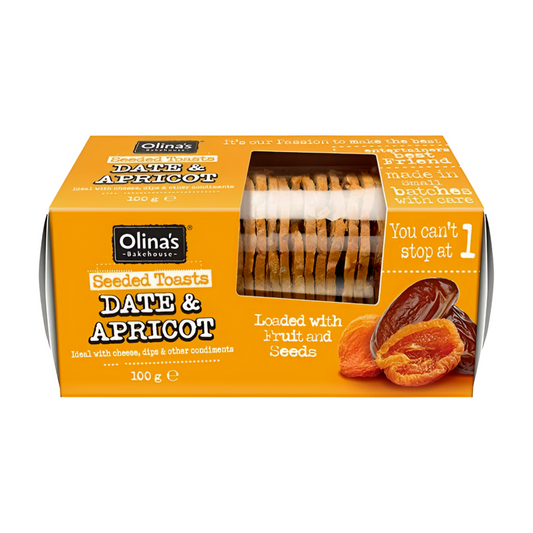 Olina's Bakehouse Date & Apricot Toasts (100g) Olina's Bakehouse